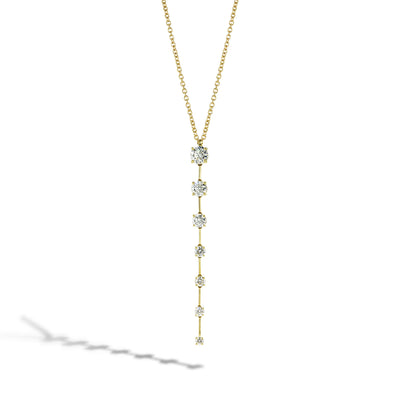 Cascading Round Diamond Bar Necklace - Private Label product