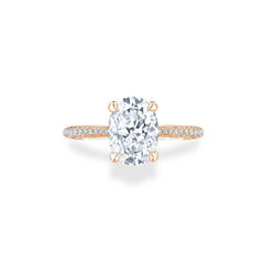 Tacori Oval Halfway French Pave Hidden Halo Engagement Ring Setting