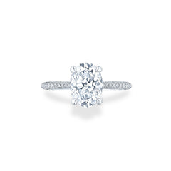 Tacori Oval Halfway French Pave Hidden Halo Engagement Ring Setting