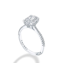 Tacori Oval Halfway French Pave Hidden Halo Engagement Ring Setting