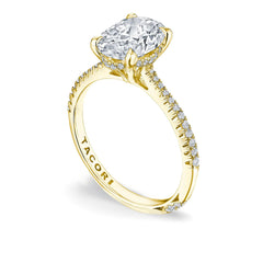 Tacori Oval Halfway French Pave Hidden Halo Engagement Ring Setting