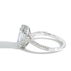 4 Carat Lab Grown Emerald Cut Engagement Ring with Pave