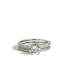 1.50 Carat  Lab Grown Diamond Round Pave Engagement Set