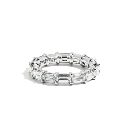4ctw Emerald Cut East-West Eternity Ring in Platinum - Private Label product