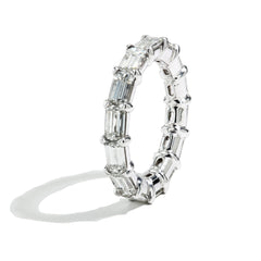 4ctw Emerald Cut East-West Eternity Ring in Platinum