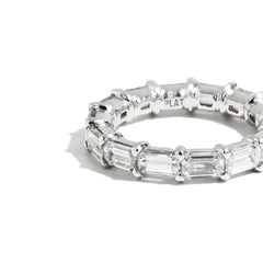 4ctw Emerald Cut East-West Eternity Ring in Platinum
