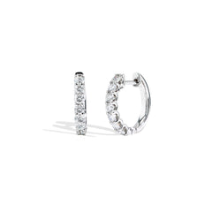 18k Gold Diamond Huggie Earrings in Yellow Gold - 1/2"