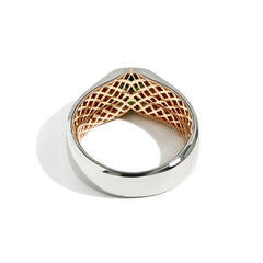 Robert Pelliccia Cushion Cut Tsavorite and Diamond Men's Ring