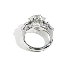 Robert Pelliccia 5 Carat Round Diamond Three Stone Engagement Ring Setting