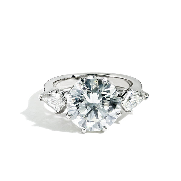 Robert Pelliccia 5 Carat Round Diamond Three Stone Engagement Ring Setting
