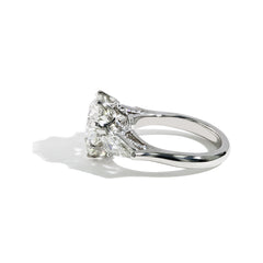 Robert Pelliccia 5 Carat Round Diamond Three Stone Engagement Ring Setting