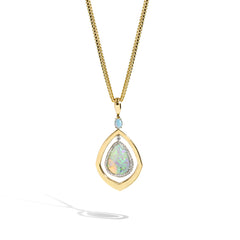 Robert Pelliccia 5 Carat Reversible Opal and Paraiba Pendant Necklace