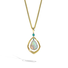 Robert Pelliccia 5 Carat Reversible Opal and Paraiba Pendant Necklace