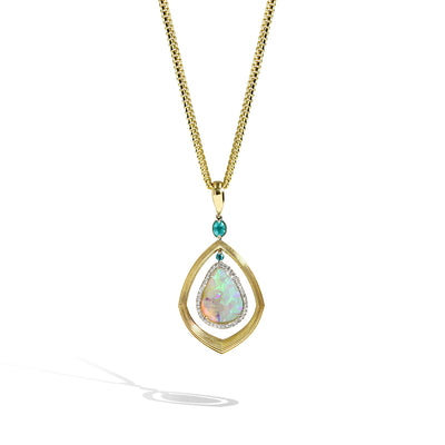 Robert Pelliccia 5 Carat Reversible Opal and Paraiba Pendant Necklace - Robert Pelliccia product
