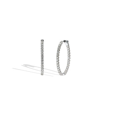 Oval Inside Out Round Diamond Hoops - 2 CTW - Private Label product