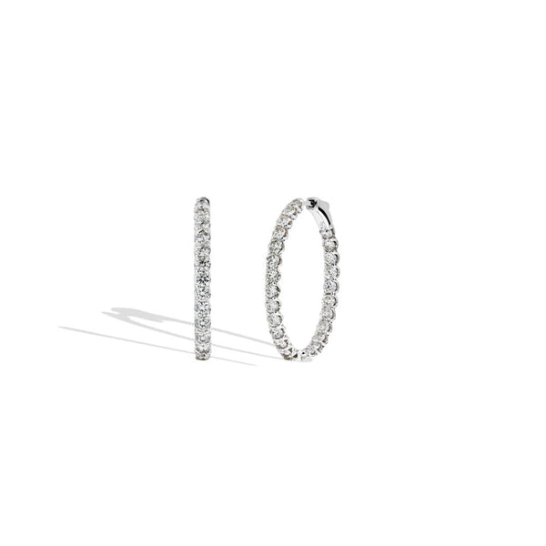 Oval Inside Out Round Diamond Hoops - 4 CTW