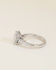 Tacori Dantela Emerald Halo Pave Diamond Engagement Ring Setting in Platinum