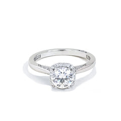 Tacori Dantela Round Solitaire Diamond Crown Engagement Ring Setting in Platinum
