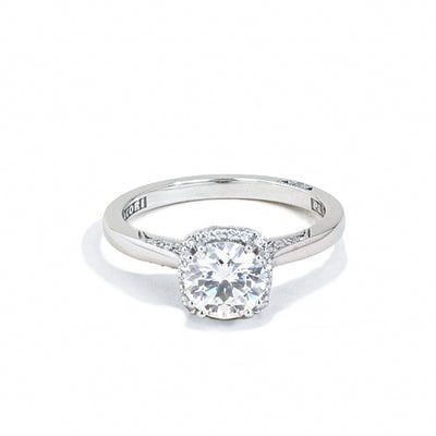 Tacori Dantela Round Solitaire Diamond Crown Engagement Ring Setting in Platinum - Tacori product