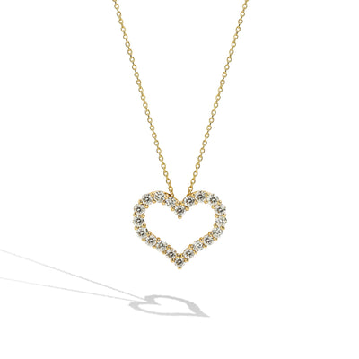 Diamond Heart Necklace in Yellow Gold - 0.75 ctw - Private Label product