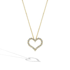 Diamond Heart Necklace in Yellow Gold - 1.50 ctw