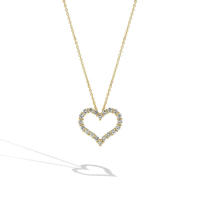 Diamond Heart Necklace in Yellow Gold - 0.50 ctw - Private Label product