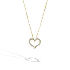 Diamond Heart Necklace in Yellow Gold - 1.50 ctw