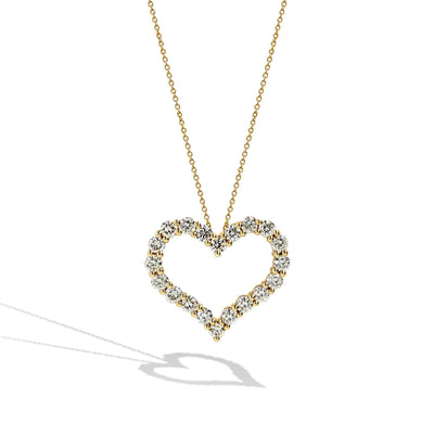 Diamond Heart Necklace in Yellow Gold - 1.50 ctw - Private Label product