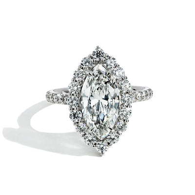 2 Carat Marquise Cut Diamond Halo Engagement Ring - Private Label product