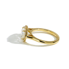 2 Carat East-West Pear Shaped Diamond Halo Engagement Ring