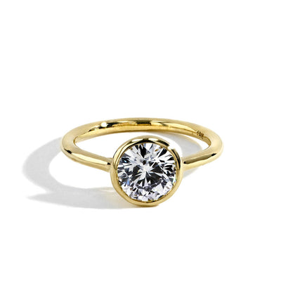 1.50 Carat Bezel Set Round Diamond Engagement Ring - Private Label product
