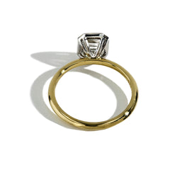 Bezel Set Emerald Cut Diamond Engagement Ring Setting