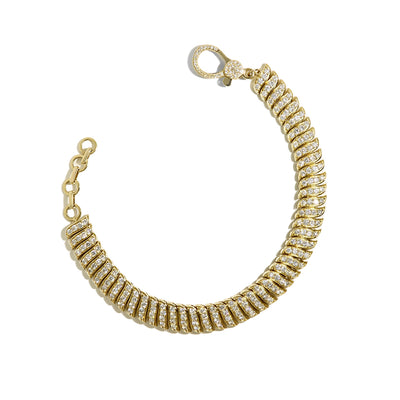 Private Label 14K Curved Link Bracelet with Diamond Clasp - Private Label product