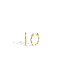 Yellow Gold Small Oval In and Out Diamond Hoops - 0.46 CT