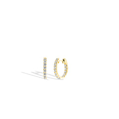 Yellow Gold Small Oval In and Out Diamond Hoops - 0.46 CT
