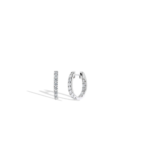 Small Oval In and Out Diamond Hoops - 1.45 CT