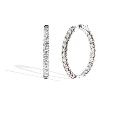 Round Chunky Diamond Hoop Earrings- 5 Carat - Private Label product