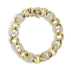 Private Label 18K Pave Anchor Link Bracelet