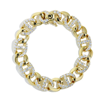Private Label 18K Pave Anchor Link Bracelet - Private Label product