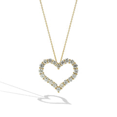 Diamond Heart Necklace in Yellow Gold - 0.50 ctw