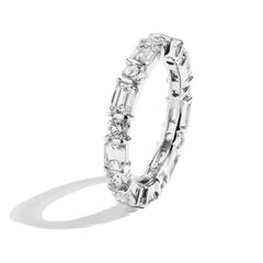 2.63ctw Round and Emerald Cut Diamond Eternity Ring in Platinum
