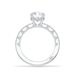 Tacori Lunetta Crescent Round Halfway Pave Engagement Ring Setting