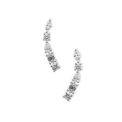 Fancy Shape Diamond Climber Earrings - Private Label product