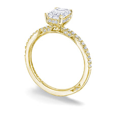 Tacori Emerald Halfway Pave Hidden Halo Engagement Ring Setting