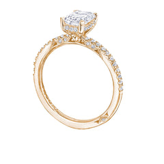 Tacori Emerald Halfway Pave Hidden Halo Engagement Ring Setting