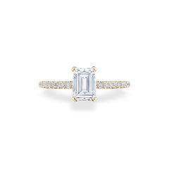 Tacori Emerald Halfway Pave Hidden Halo Engagement Ring Setting