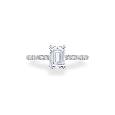 Tacori Emerald Halfway Pave Hidden Halo Engagement Ring Setting - Tacori product