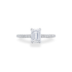 Tacori Emerald Halfway Pave Hidden Halo Engagement Ring Setting