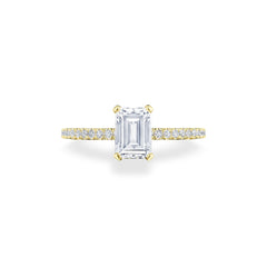Tacori Emerald Halfway Pave Hidden Halo Engagement Ring Setting