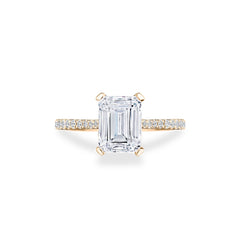 Tacori Radiant Emerald Hidden Halo Halfway Pave Engagement Ring Setting